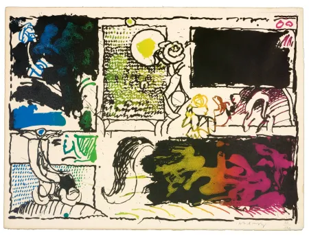 Литография Alechinsky - Découverte de l'acide (acte II)