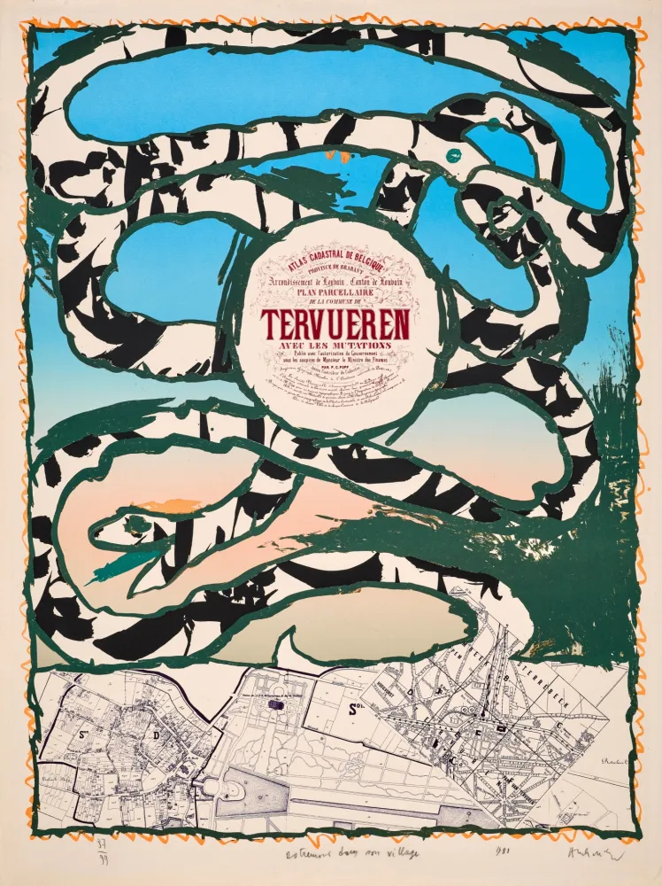 Литография Alechinsky - Dotremont dans son village