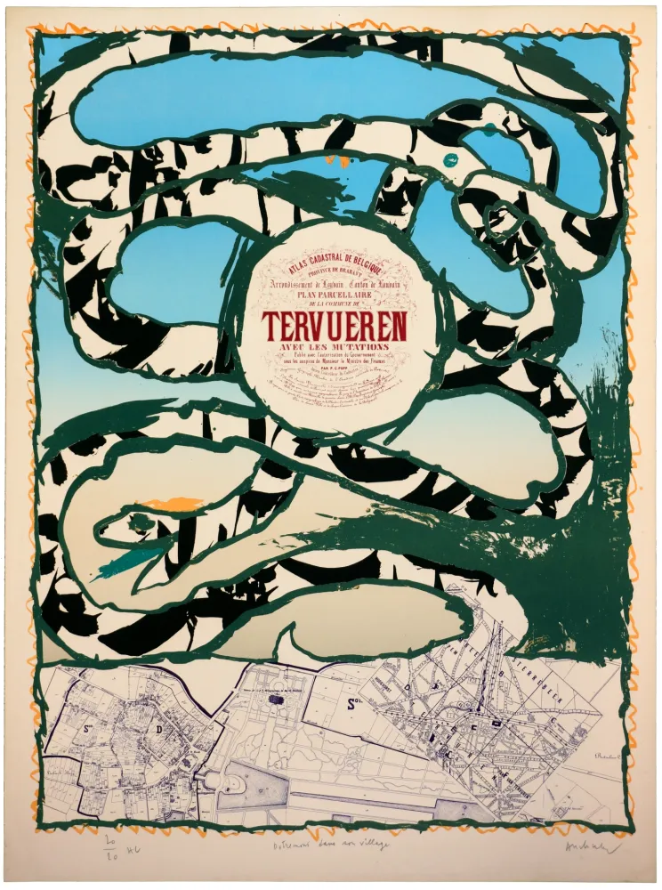 Литография Alechinsky - Dotremont dans son village