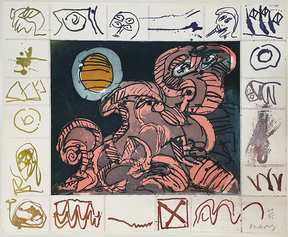 Офорт И Аквитанта Alechinsky - Droit de regard