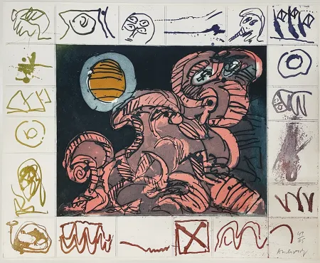 Офорт И Аквитанта Alechinsky - Droit de regard