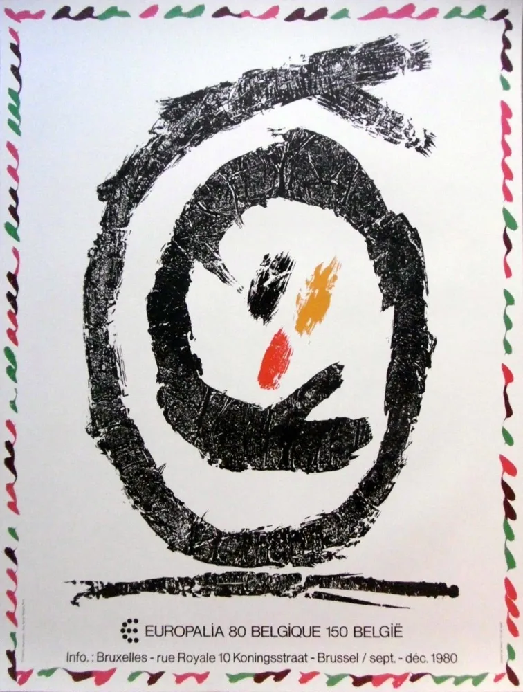 Литография Alechinsky - '' Europalia 80 ''