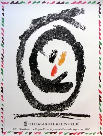 Литография Alechinsky - '' Europalia 80 ''