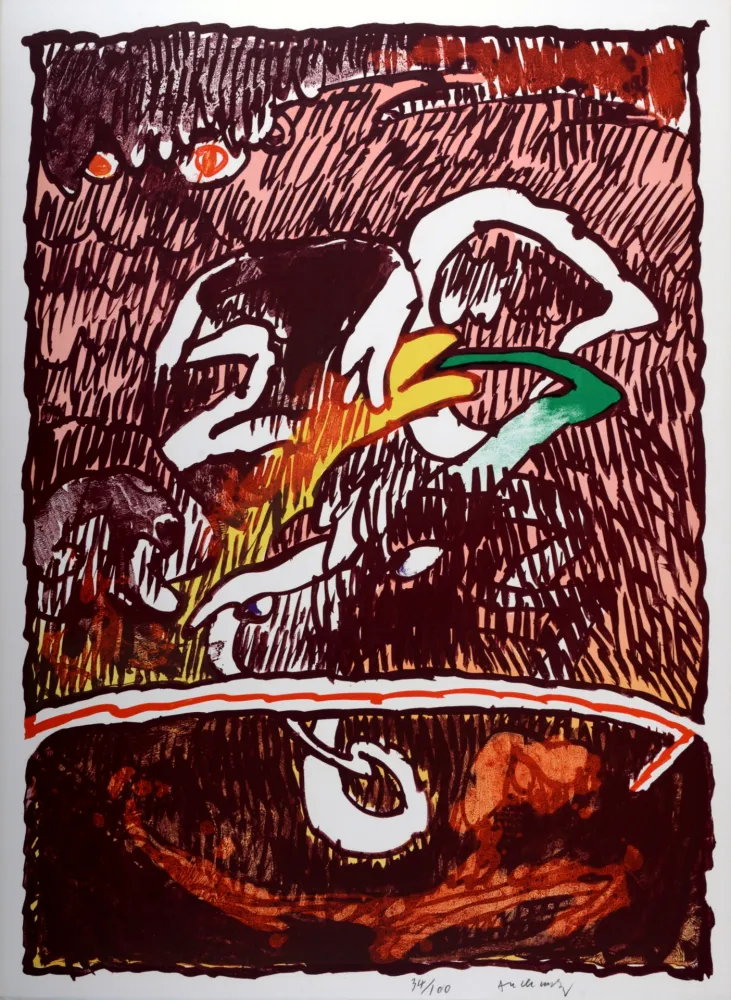 Литография Alechinsky - Flying Object, 1977 - Hand-signed