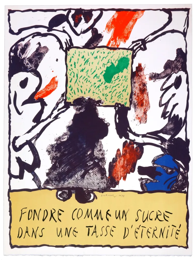 Литография Alechinsky - Fondre comme un sucre dans une tasse d'éternité 