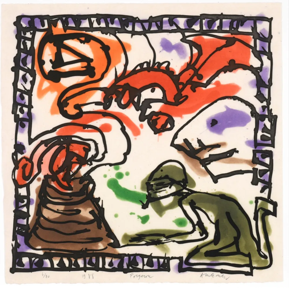 Офорт И Аквитанта Alechinsky - Forgeron