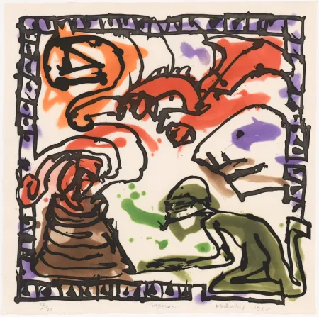 Офорт И Аквитанта Alechinsky - Forgeron