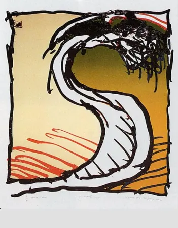 Литография Alechinsky - Genou dans la grande r.