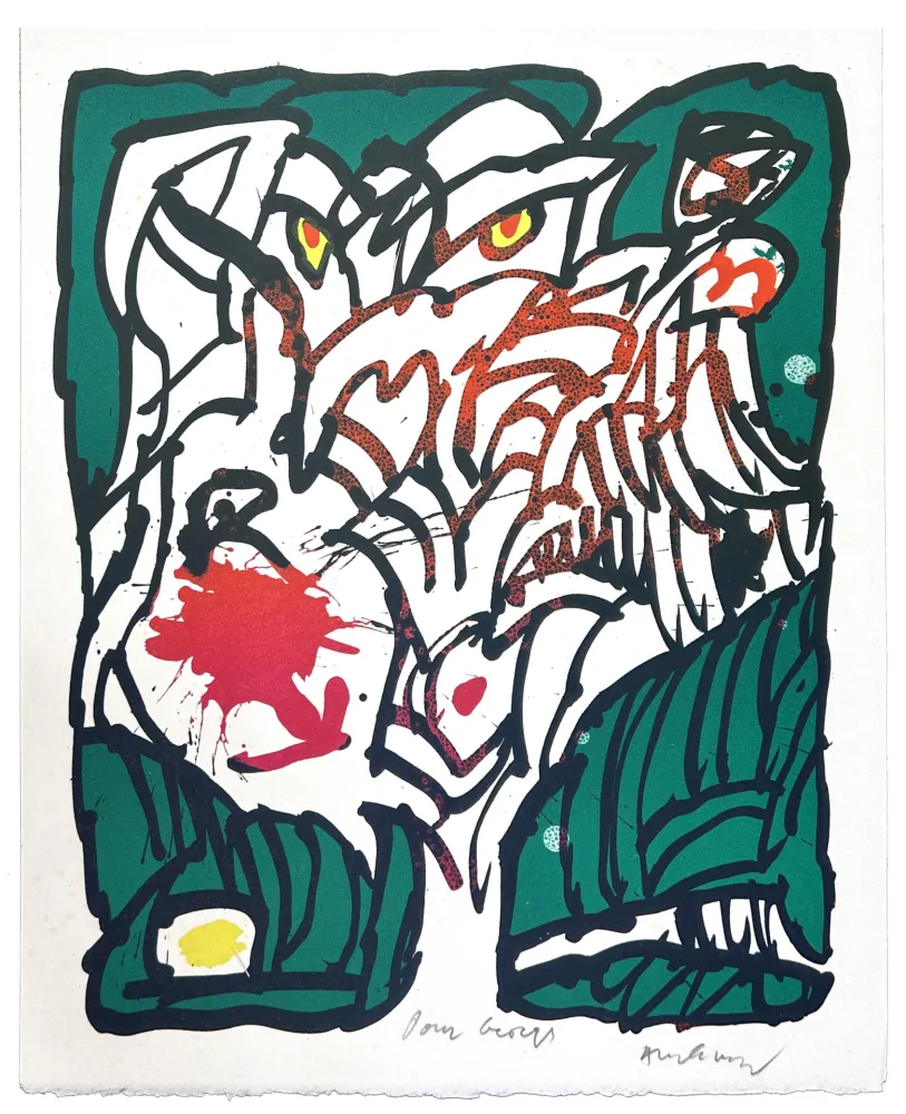 Литография Alechinsky - Hommage à Giorgio Soavi