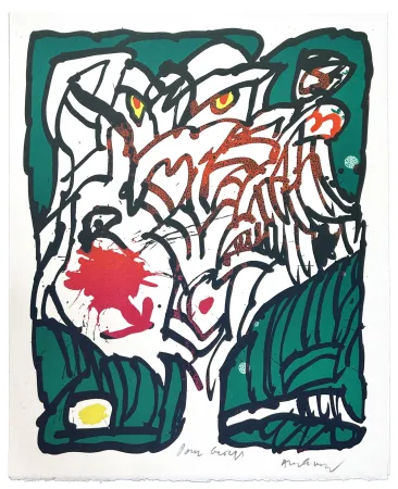 Литография Alechinsky - Hommage à Giorgio Soavi