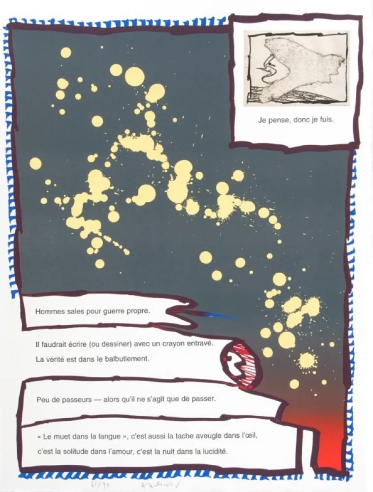 Литография Alechinsky - JE PENSE DONC JE FUIS