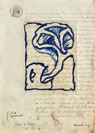 Офорт Alechinsky - La vie comme elle tourne, bleu