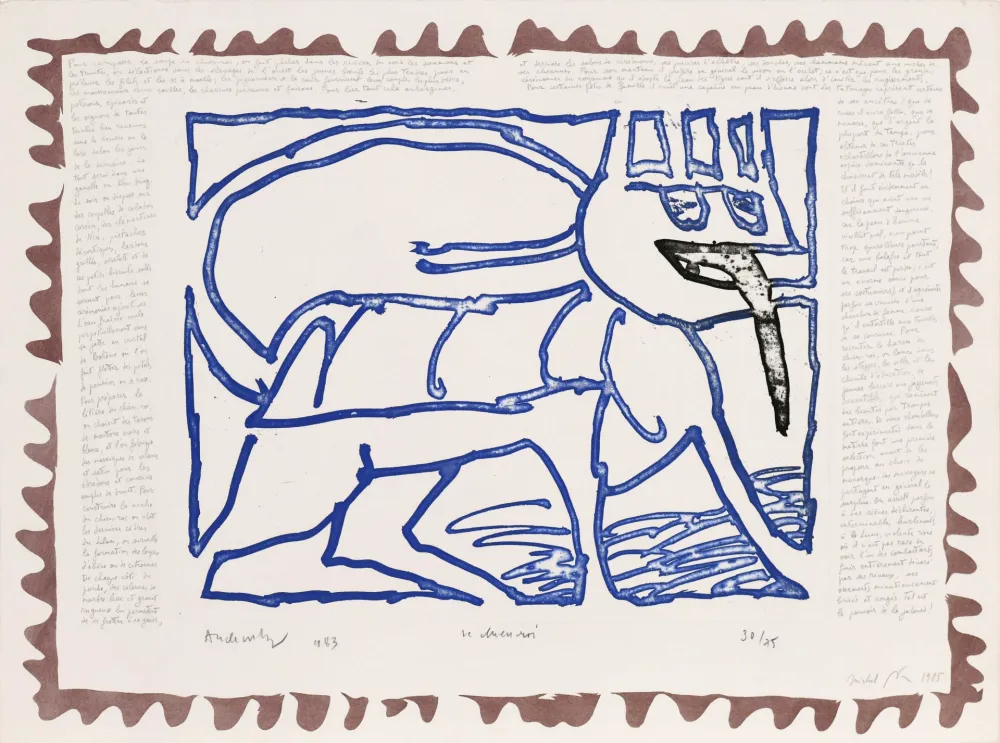 Офорт Alechinsky - Le chien roi – Le chien roi