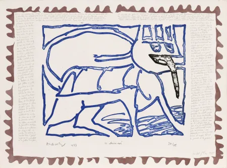 Офорт Alechinsky - Le chien roi – Le chien roi