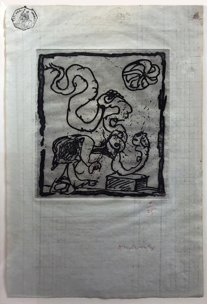 Офорт Alechinsky - Le dimanche du comptable