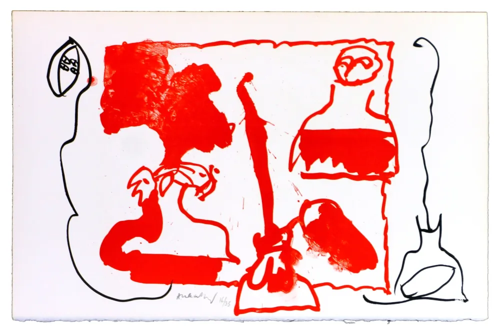 Литография Alechinsky - Le rêve de l'ammonite 10