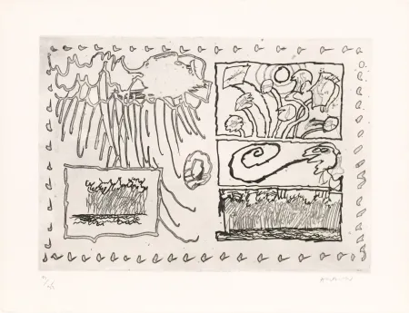 Офорт Alechinsky - Le rêve de l’ammonite