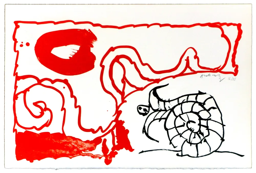 Литография Alechinsky - Le rêve de l'ammonite 5