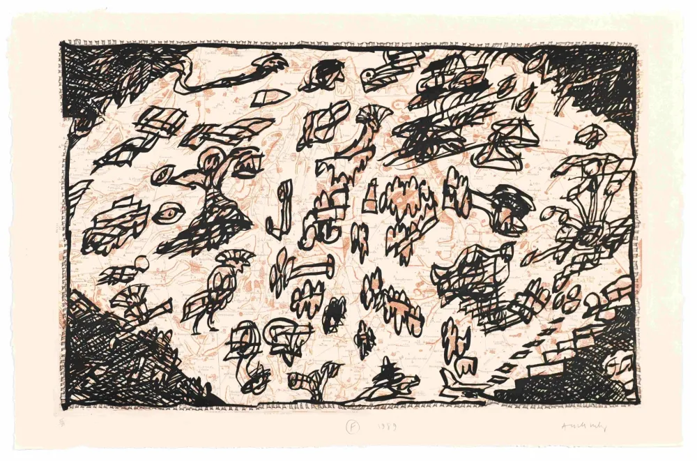 Офорт Alechinsky - Le Sauve qui peut de Rocquencourt