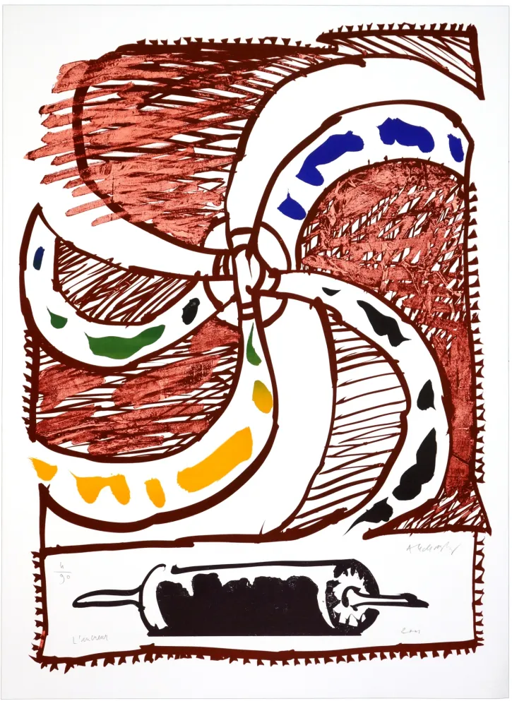 Литография Alechinsky - L'encreur