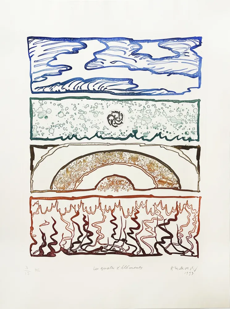 Гравюра Alechinsky - Les 4 éléments