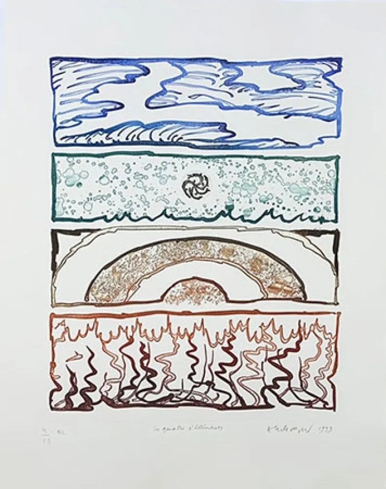 Гравюра Alechinsky - Les 4 éléments