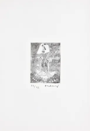 Офорт Alechinsky - Les métiers 01: Le pêcheur