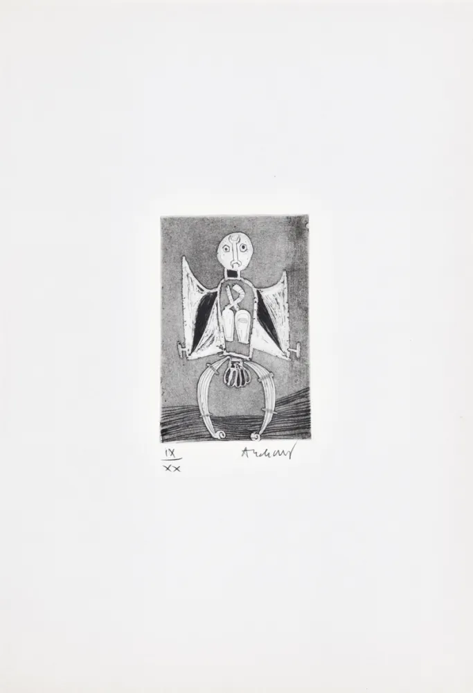 Офорт Alechinsky - Les métiers 08: Le garagiste