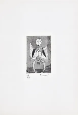 Офорт Alechinsky - Les métiers 08: Le garagiste