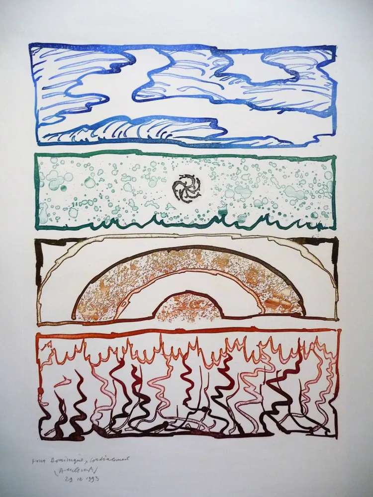 Литография Alechinsky - Les quatre élements 