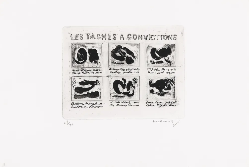 Офорт Alechinsky - Les taches à convictions
