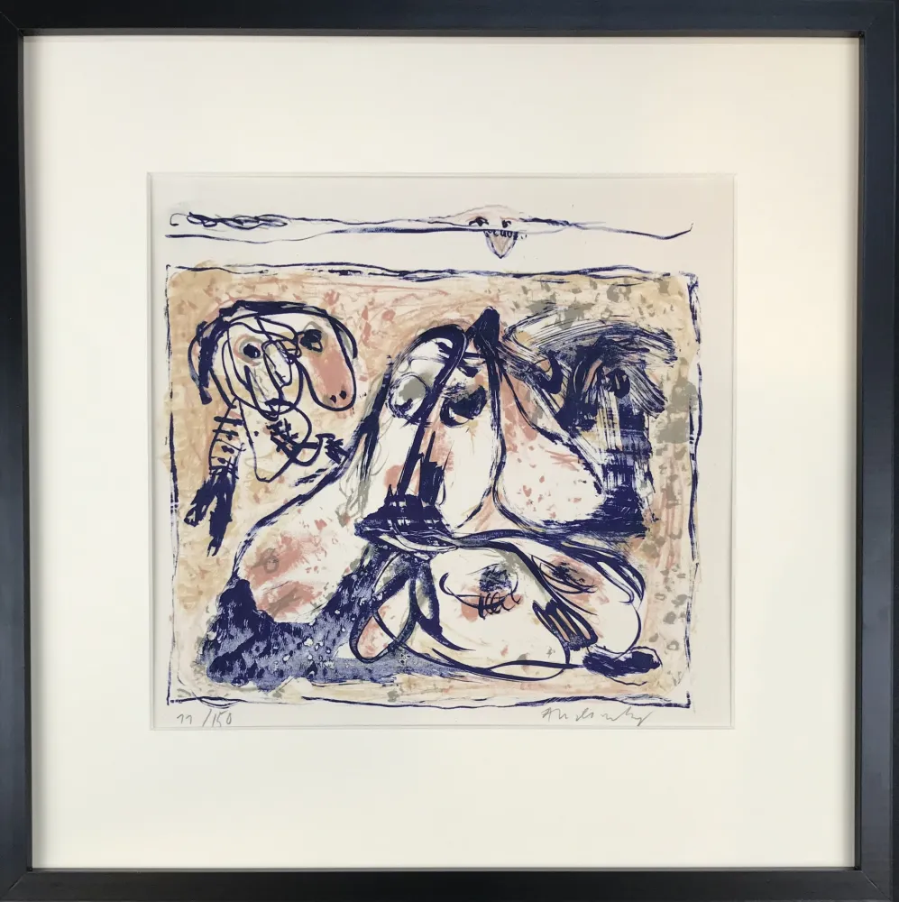 Литография Alechinsky - Les tireurs de langue, 1962