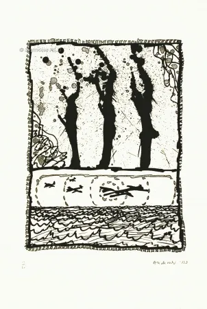 Офорт И Аквитанта Alechinsky - Les trois coups