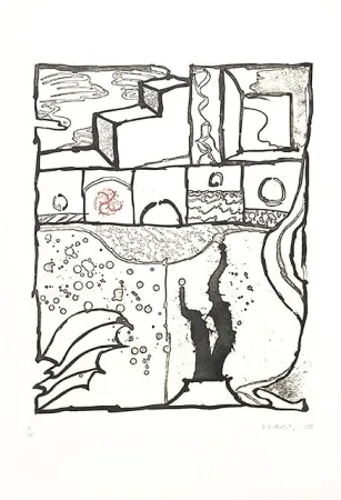 Гравюра Alechinsky - Les trois marches