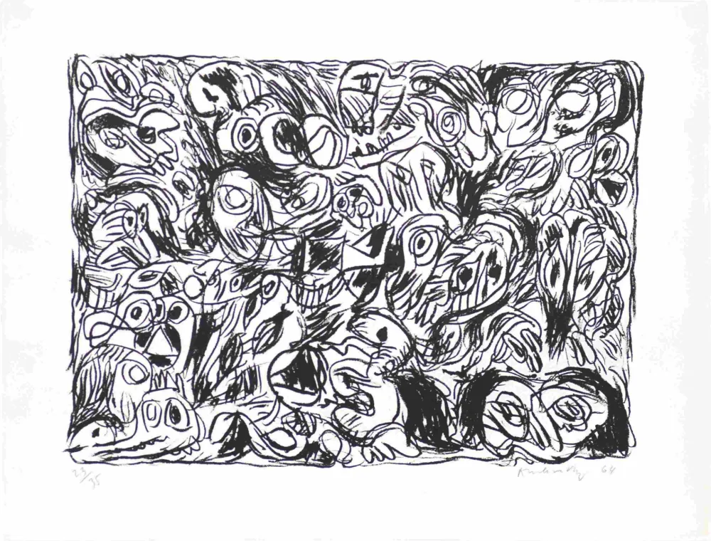 Литография Alechinsky - Les yeux ouverts