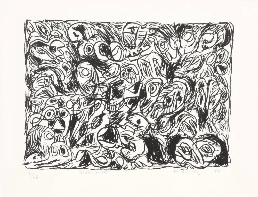 Литография Alechinsky - Les yeux ouverts