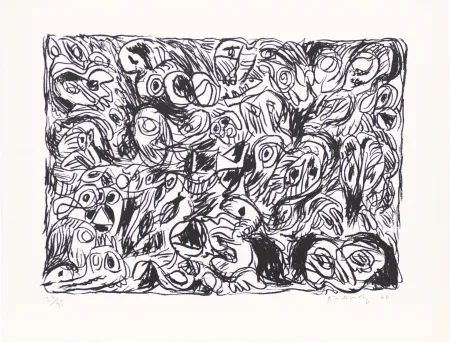 Литография Alechinsky - Les yeux ouverts