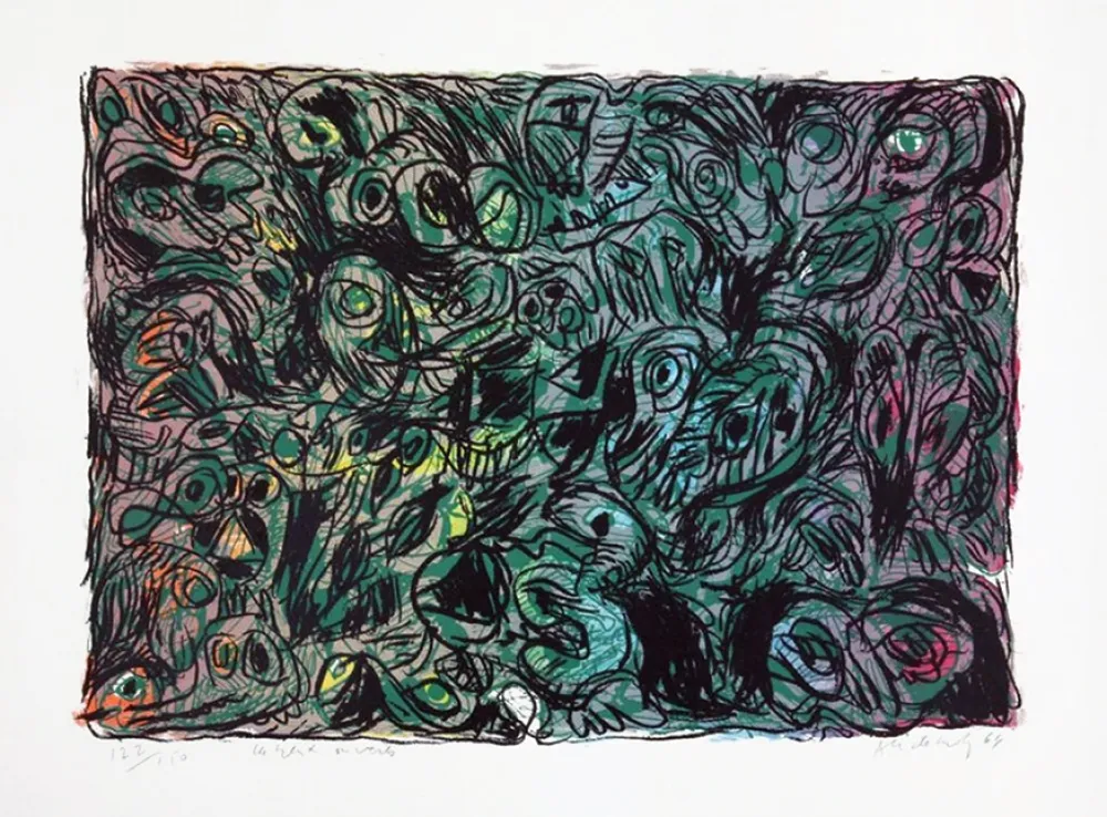 Литография Alechinsky - Les yeux ouverts