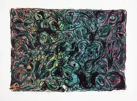 Литография Alechinsky - Les yeux ouverts