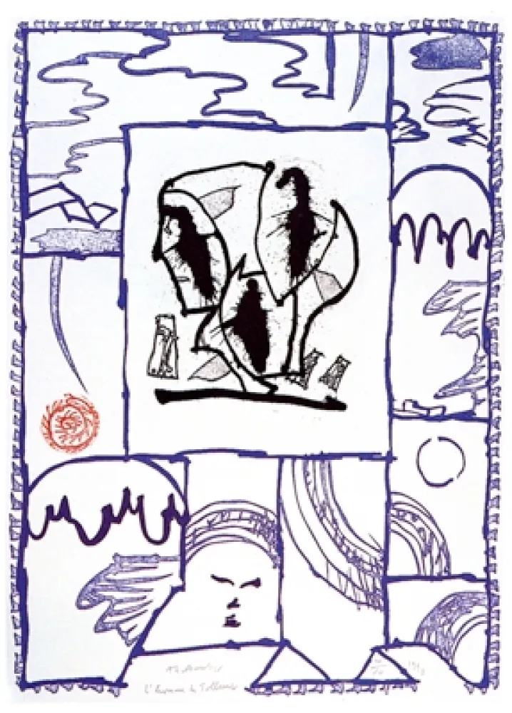 Офорт И Аквитанта Alechinsky - L'homme de Tollund