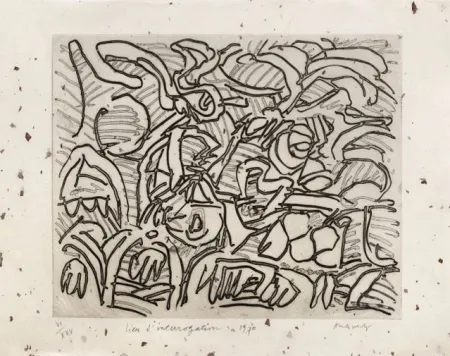 Гравюра Alechinsky - Lieu d'interrogation