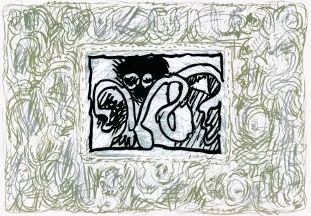 Линогравюра Alechinsky - Lino-litho