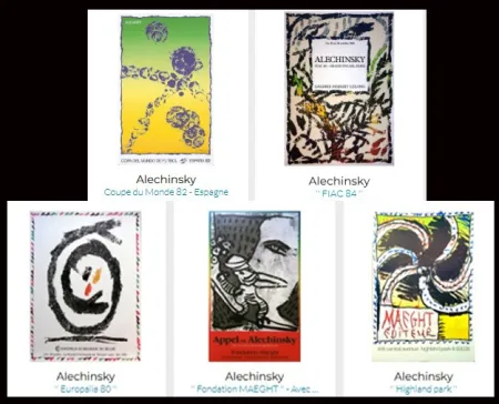 Литография Alechinsky - Lot de 5 Affiches originales