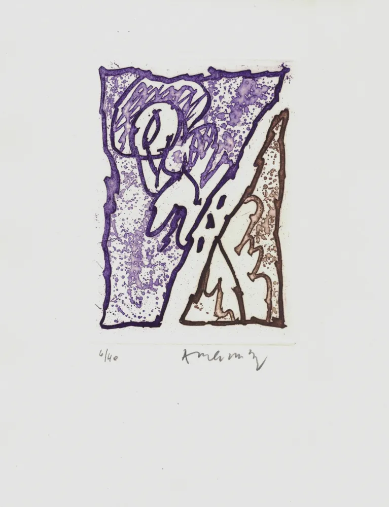 Офорт Alechinsky - '' Maint Corps de Chambres ''