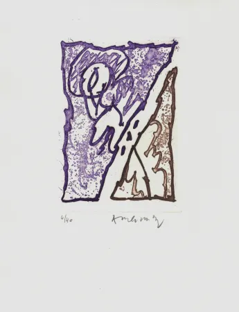 Офорт Alechinsky - '' Maint Corps de Chambres ''