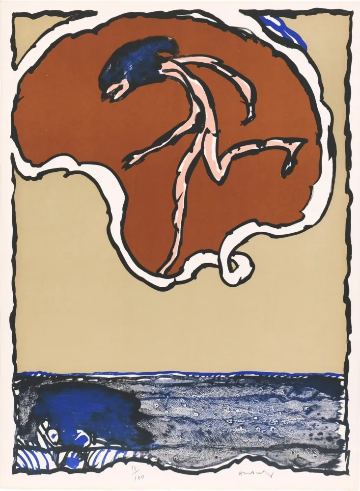 Литография Alechinsky - Objets volants II