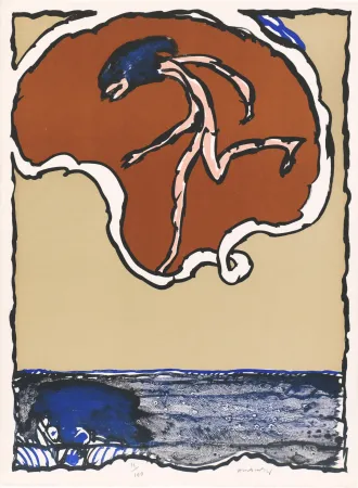 Литография Alechinsky - Objets volants II