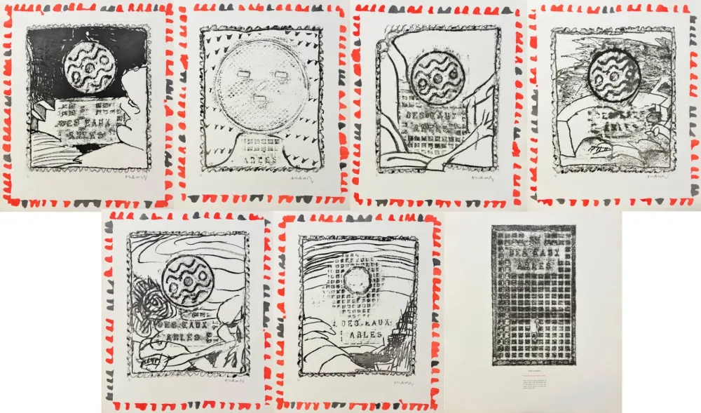 Офорт Alechinsky - Pièces du mobilier urbain