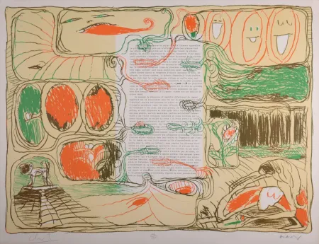 Литография Alechinsky - Placard, 1975