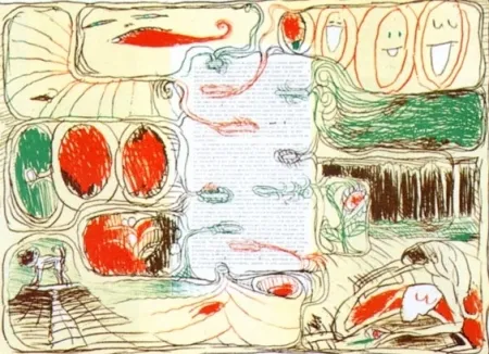 Литография Alechinsky - Pour Claude Simon